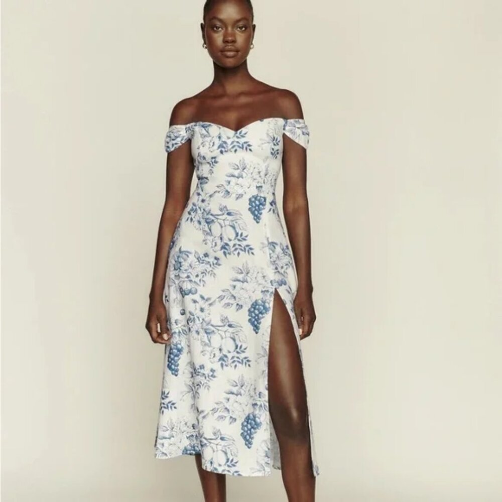 Reformation Bridgton Linen Dress Corsica